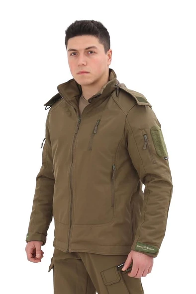 Single Sword Su&Rüzgar Geçirmez Outdoor Softshell Kışlık Erkek Mont (Kapüşonlu) - 2