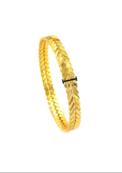 22 AYAR  GOLD RENK BAŞAK BURMA BİLEZİK  ADANA BURMA BİLEZİK  ( 4 ADET FİYATIDIR ) - 3