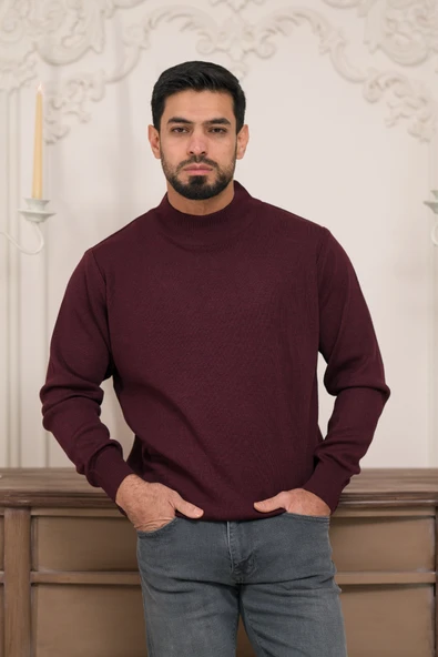 Woolen World Balıkçı Yaka Kalın Yünlü Erkek Triko Kazak - 11