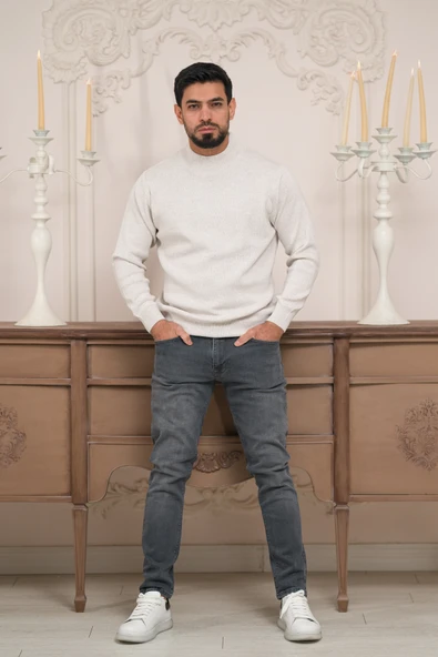 Woolen World Balıkçı Yaka Kalın Yünlü Erkek Triko Kazak - 8