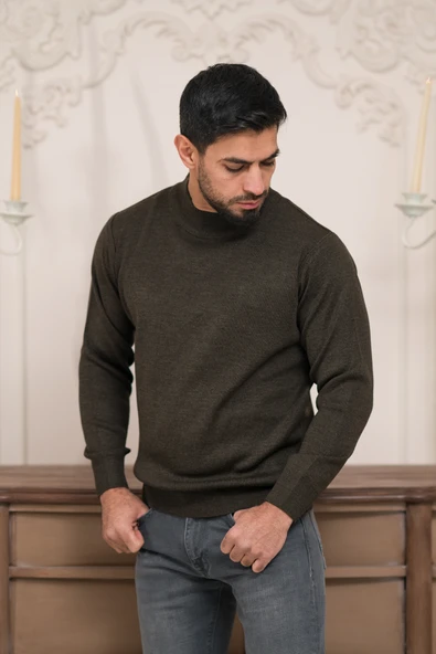 Woolen World Balıkçı Yaka Kalın Yünlü Erkek Triko Kazak