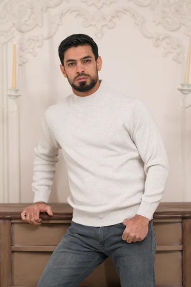 Woolen World Balıkçı Yaka Kalın Yünlü Erkek Triko Kazak - 6