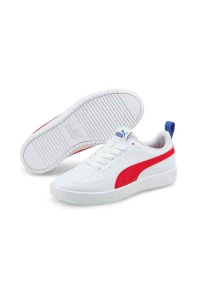 Puma Rickie Jr 384311 05 Unisex Sneaker Ayakkabı Beyaz-Mavi-Kırmızı 36-39