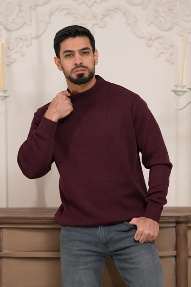 Woolen World Balıkçı Yaka Kalın Yünlü Erkek Triko Kazak - 12