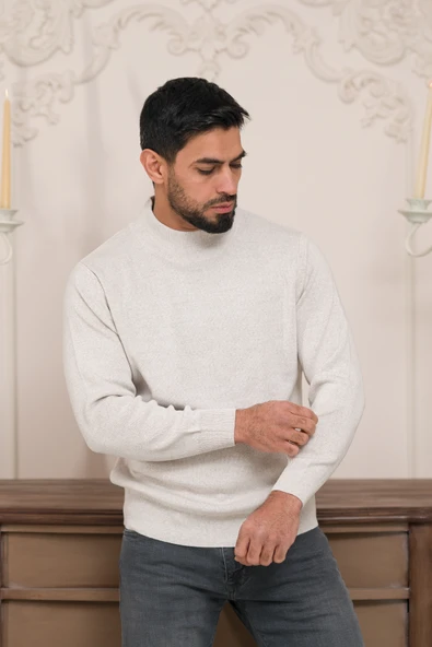 Woolen World Balıkçı Yaka Kalın Yünlü Erkek Triko Kazak - 7