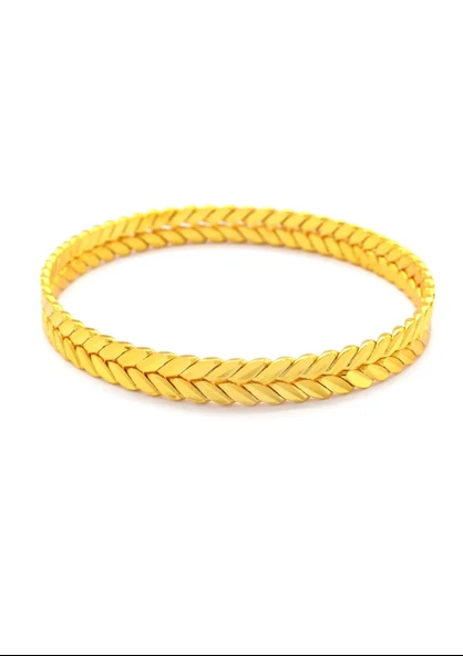 22 AYAR  GOLD RENK BAŞAK BURMA BİLEZİK  ADANA BURMA BİLEZİK  ( 4 ADET FİYATIDIR ) - 4