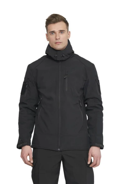Single Sword Su&Rüzgar Geçirmez Outdoor Softshell Kışlık Erkek Mont (Kapüşonlu) - 8