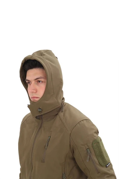 Single Sword Su&Rüzgar Geçirmez Outdoor Softshell Kışlık Erkek Mont (Kapüşonlu) - 4