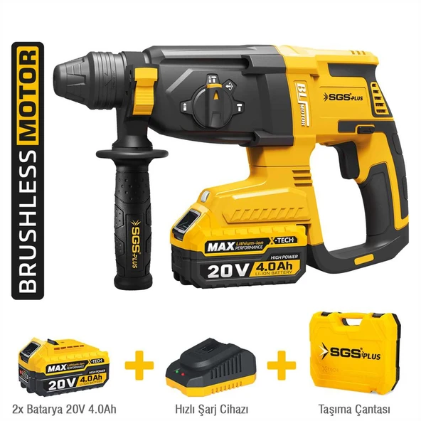 SGS PROFESYONEL AKÜLÜ ELEKTRO PNÖMATİK KIRICI DELİCİ SETİ 20V 2X4.0Ah (KÖMÜRSÜZ MOTOR) - 3