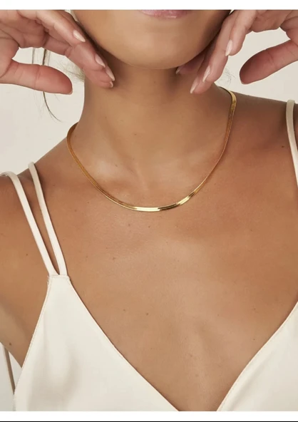 ÇELİK İTALYAN ZİNCİR KOLYE GOLD RENK 45 CM