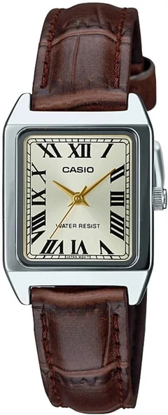 CASIO LTP-V007L-9BUDF KAHVERENGİ DERİ KORDON ROMA RAKAMLI KARE KADIN KOL SAATİ