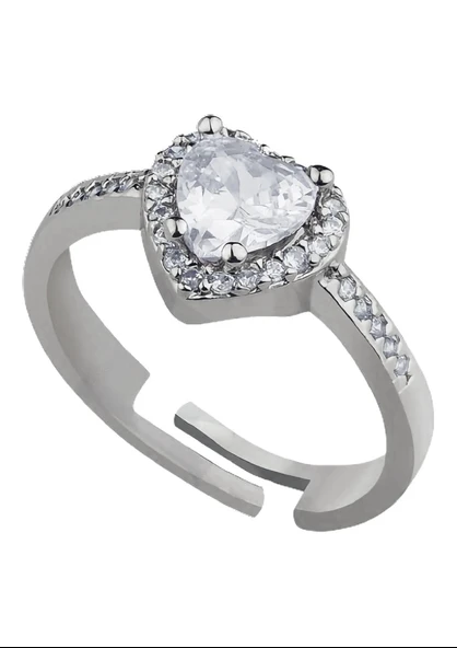 ÇELİK PEMBE TAŞLI AYARLANABİLİR YÜZÜK TAKI - 2