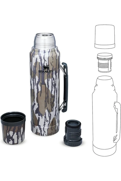 Stanley Klasik Vakumlu Paslanmaz Çelik Termos 1 Lt 1 Lt - Mossy Oak - 5