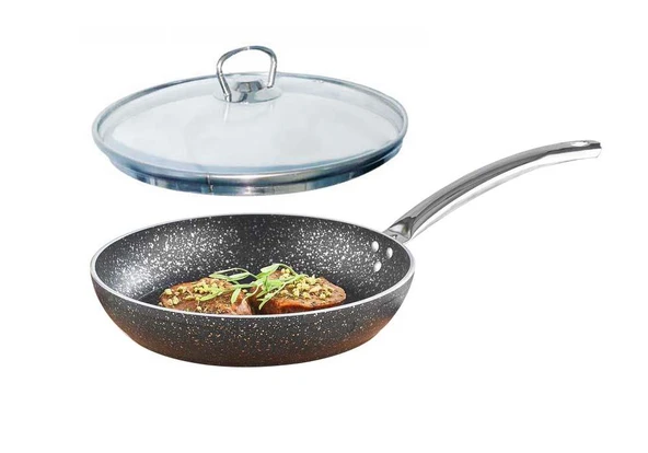 Granit Tava 20 CM Cam Kapaklı