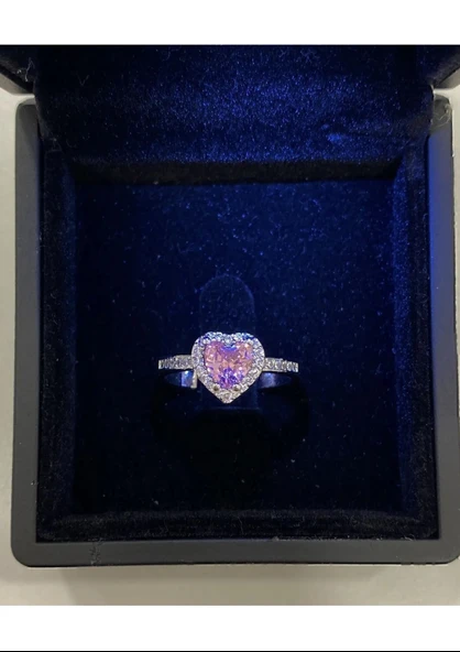 ÇELİK PEMBE TAŞLI AYARLANABİLİR YÜZÜK TAKI