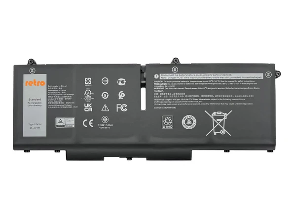 RETRO Dell Latitude 5530, 07KRV Notebook Bataryasi - Ver.1 - 4 Cell