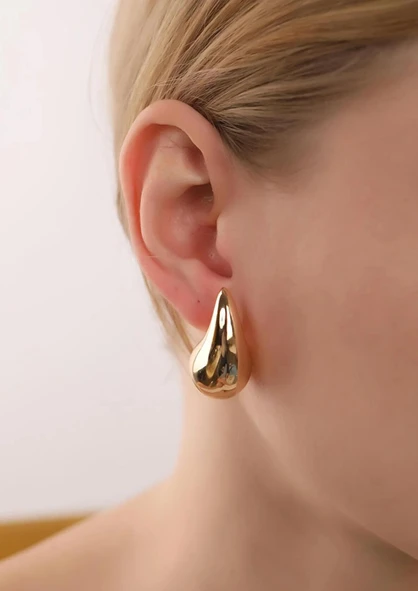 22 AYAR GOLD VE GÜMÜŞ RENK DAMLA KÜPE - 2