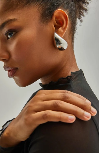 22 AYAR GOLD VE GÜMÜŞ RENK DAMLA KÜPE - 4