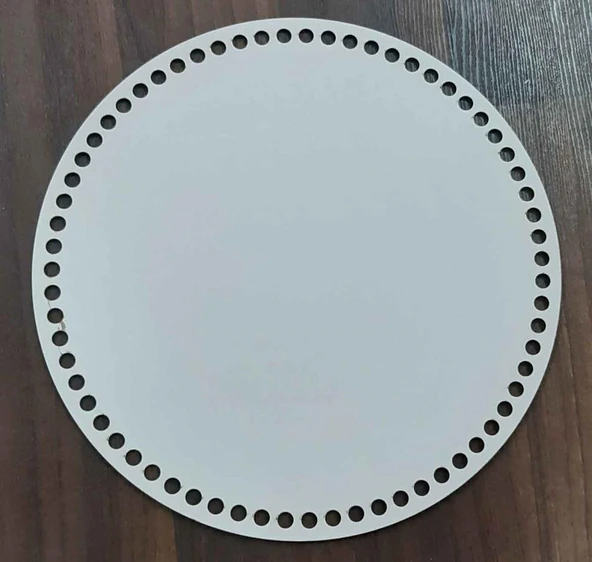 Çanta Aksesuar Ahşap, Beyaz 30 Cm Çapında Plaka