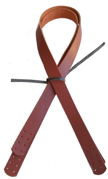 Çanta Aksesuar Kızıl Kahve Renk Gerçek Deri 70X2.3 Cm Çift Sap