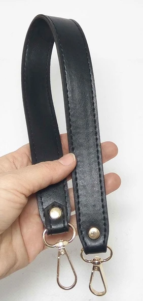 Çanta Aksesuar Siyah Renk 42X2.5 Cm Kancalı Sap