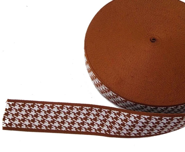 Çanta Aksesuar 5 Cm Kazayağı Desenli Taba  Polyester Kolon ürün görseli 1