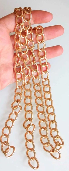 Çanta Aksesuar Light Gold Renk İnce Çanta Zinciri ürün görseli 1