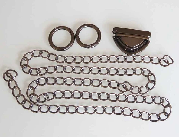 Çanta Aksesuar Füme Renk Zincir Set ürün görseli 1