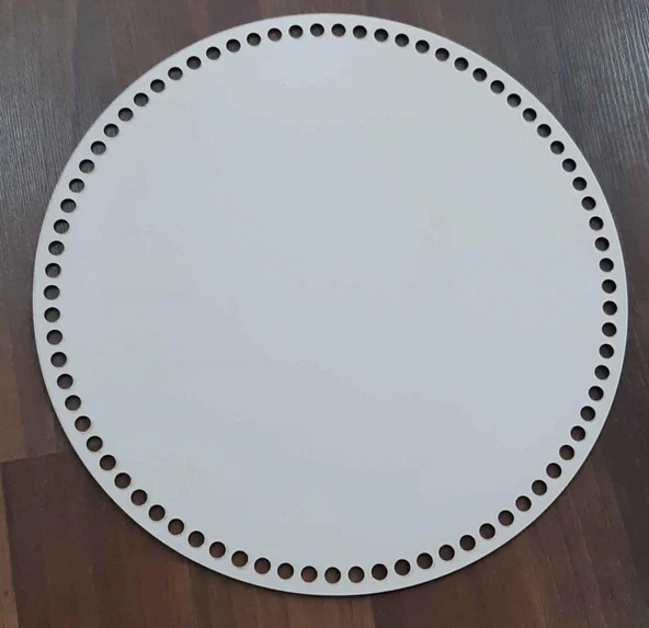 Çanta Aksesuar Ahşap, Beyaz 35 Cm Çapında Plaka ürün görseli 1