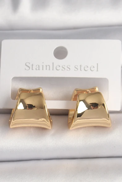 Pirinç Gold Renk Yarım Halka Model Kadın Küpe - TJ-BKP10147