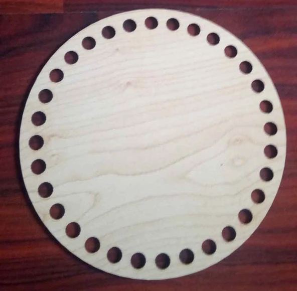 Çanta Aksesuar Ahşap 15 Cm Çapında Plaka