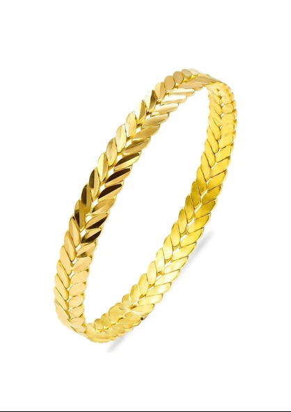 22 AYAR GOLD RENK BAŞAK BURMA BİLEZİK ( 1 ADET FİYATIDIR )