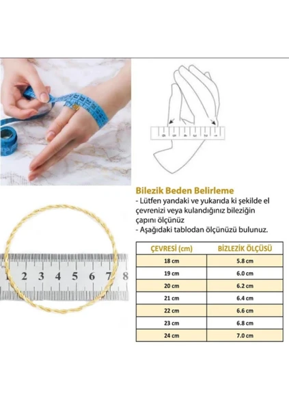 22 AYAR GOLD RENK BAŞAK BURMA BİLEZİK ( 1 ADET FİYATIDIR ) - 3