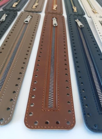 Çanta Aksesuar Derili Fermuar Yeni Model Vizon 30 Cm Light Gold - Resim 2