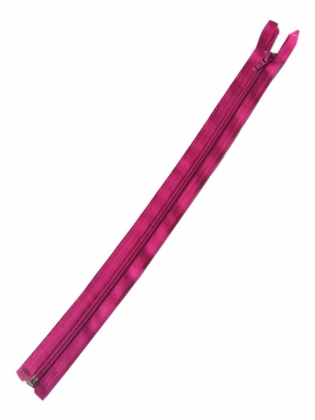 Çanta Aksesuar Koyu Fuşya Renk 40 Cm Plastik Diş Fermuar Fd12