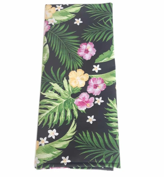 Çanta Aksesuar 120X50 Cm Pamuklu Astarlık Kumaş Sarı Mor Çiçek Desen