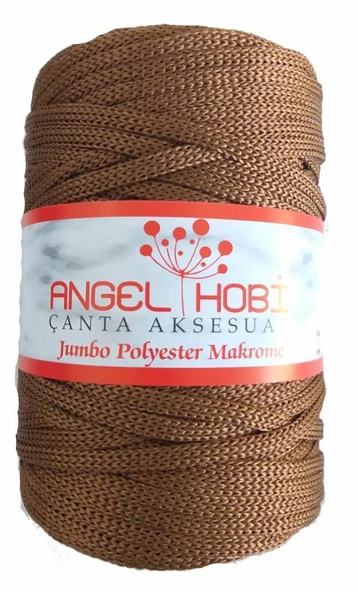 Çanta Aksesuar Soft Kahve renk 5 mm jumbo polyester makrome NO:6