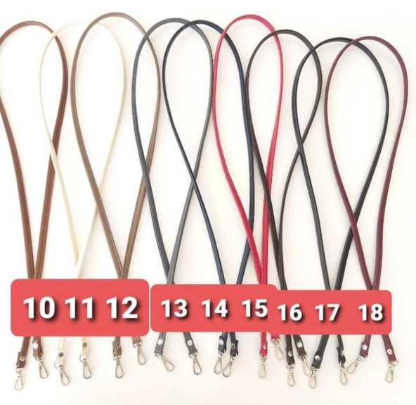 Çanta Aksesuar Spagetti Model Çanta Sapı Koyu Kahve Renk Light Gold Metal - 3