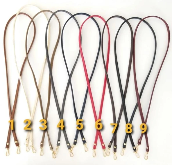 Çanta Aksesuar Spagetti Model Çanta Sapı Siyah Renk Light Gold Metal - 2