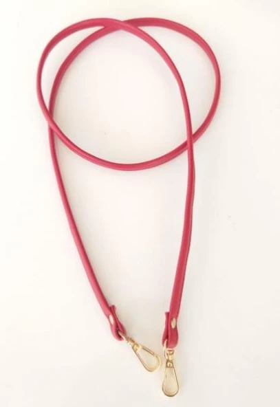 Çanta Aksesuar Spagetti Model Çanta Sapı Kırmızı Renk Light Gold Metal ürün görseli 1