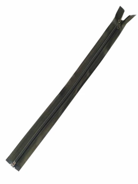 Çanta Aksesuar Haki Renk 40 Cm Plastik Diş Fermuar Fd9