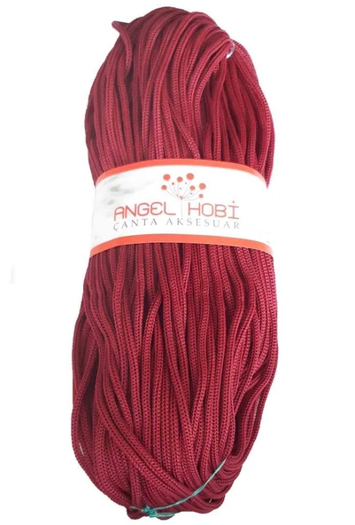 Çanta Aksesuar Polyester Rulo Makrome Bordo 5Mm