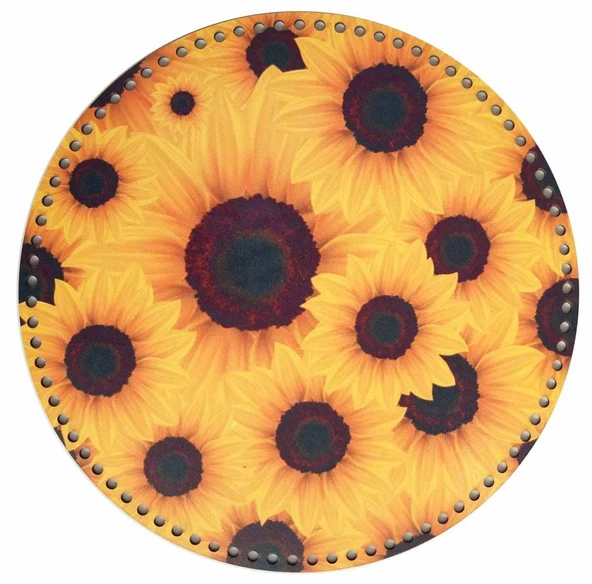 Çanta Aksesuar 35 Cm Çapında Resimli Ahşap Tepsi Tabanı No:12