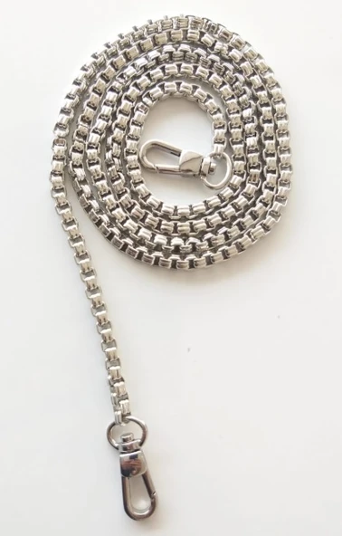 Çanta Aksesuar Gümüş Renk Kare Model Çanta Zinciri (100 Cm ) ürün görseli 1