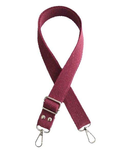 Çanta Aksesuar Bordo Pamuklu Kolon Ayarlamalı Çanta Sapı