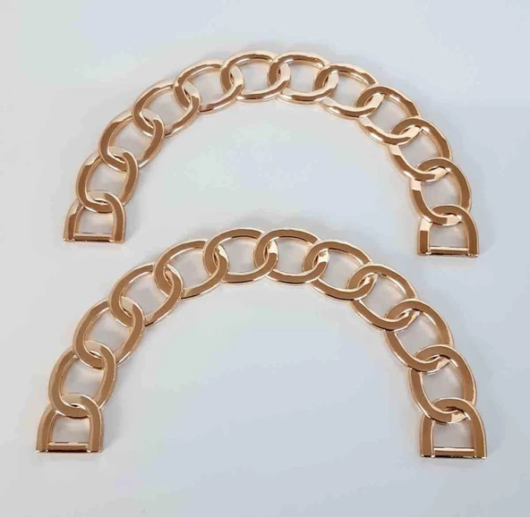 Çanta Aksesuar Oval Zincir Model Light Gold Metal Çanta Sapı