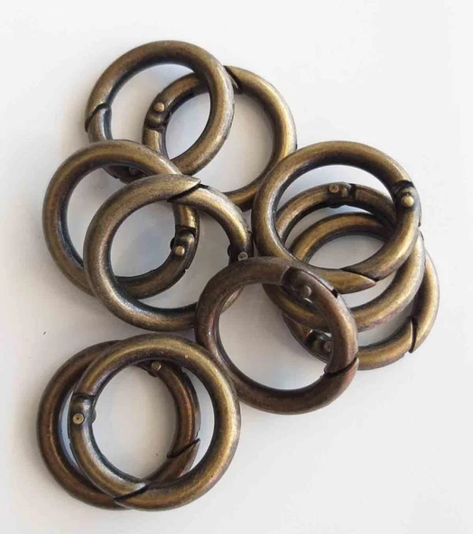 Çanta Aksesuar 10Lu 2.5 Cm Antik Renk Yaylı Halka Örgü Çanta İçin ürün görseli