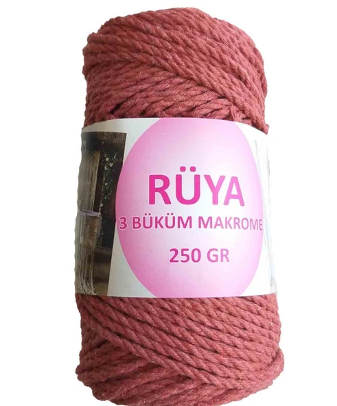 Çanta Aksesuar 3 Büküm Makrome İpi Taba Renk No:10 ürün görseli 1