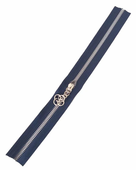 Çanta Aksesuar Başlıklı Fermuar 40 Cm Gümüş Metal Lacivert