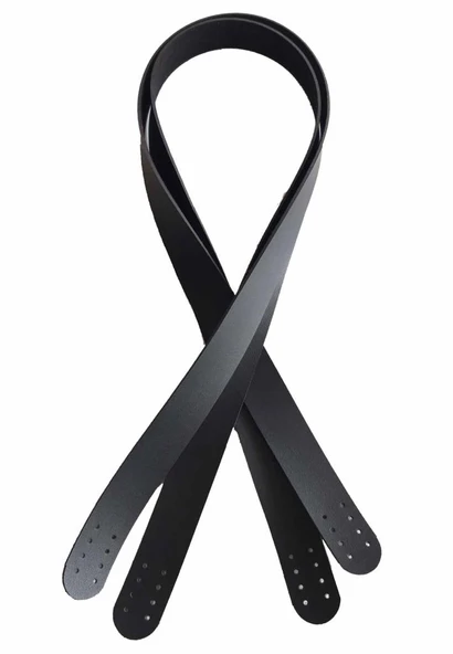 Çanta Aksesuar 80X2.4 Cm, Tek Kat Suni Deri Siyah Renk Çift Sap